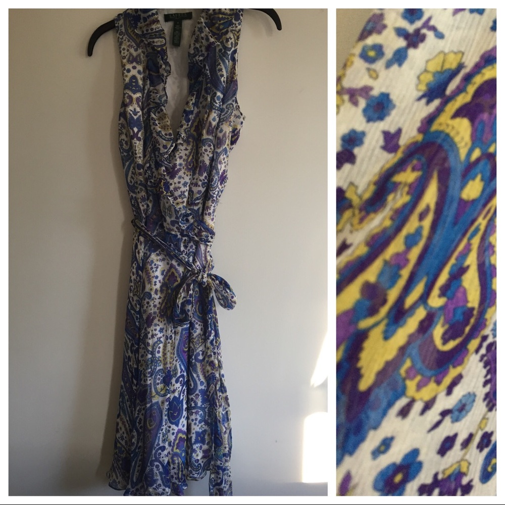 Lauren Ralph Lauren Paisley Silk Wrap Dress